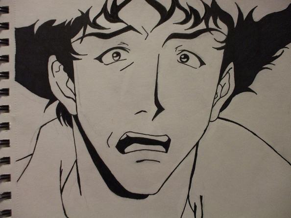 another inked drawing of spike