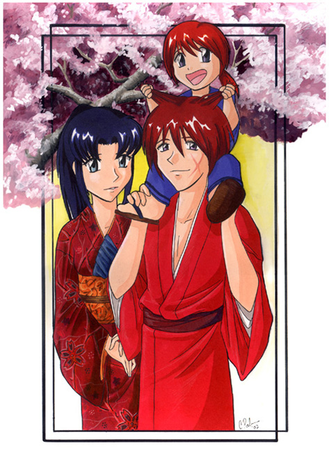Kenshin Kaoru and Kenji