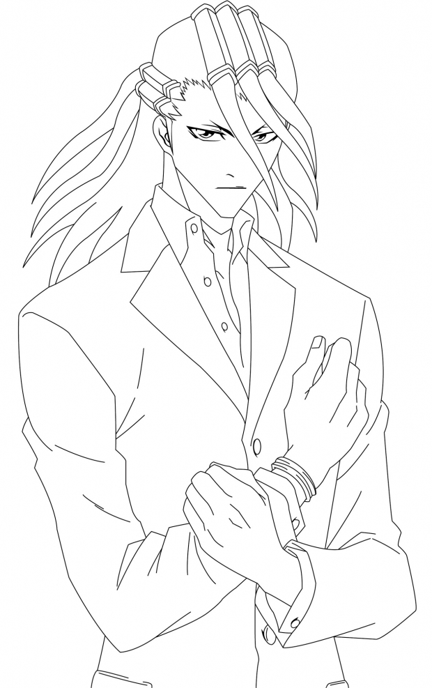 Stylish Byakuya - Lineart