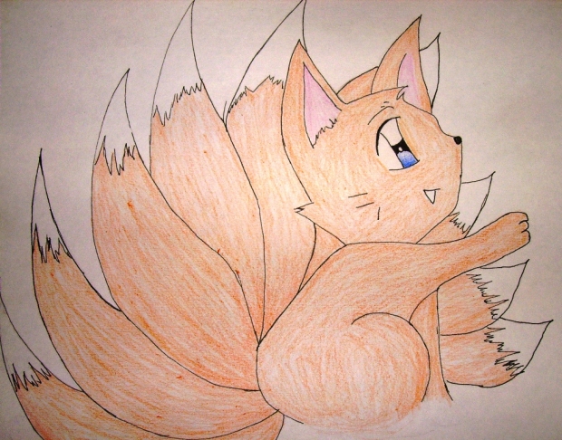 Anime Wolf Tail. Chibi Nine-tail Fox Anime