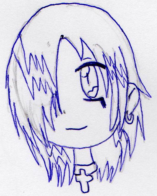 anime boy chibi. Headshot Of Chibi Emo Boy