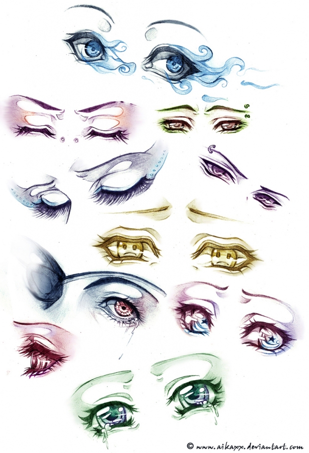 sad and angry anime eyes