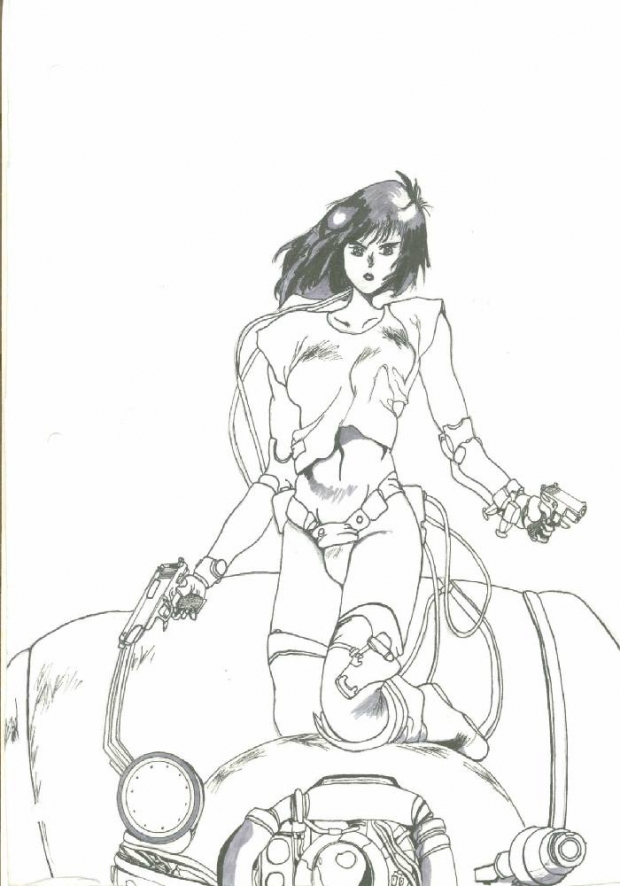 Motoko B&w On Tank