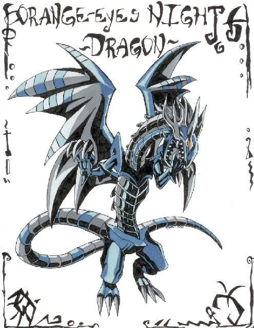 Orange-eyes Night Dragon blue eyes white dragon and red eyes. Orange-eyes Night Dragon