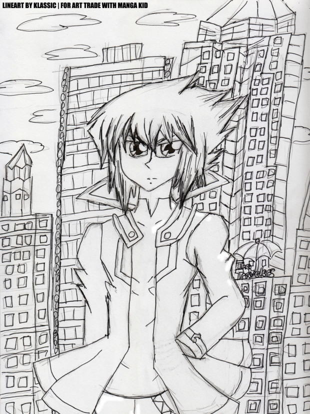 Judai Lineart(Art trade with MangaKid