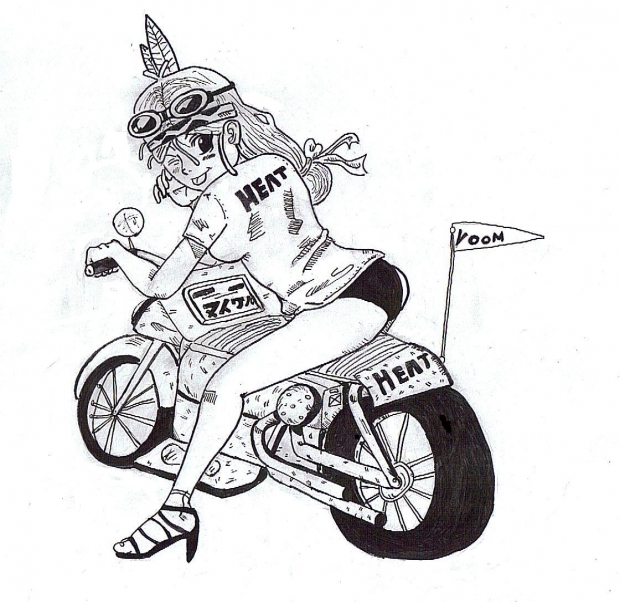 Shakari On a Motorcycle