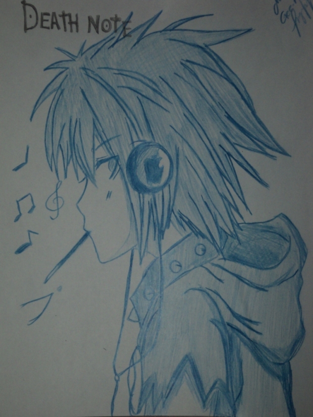 L sketch: blue
