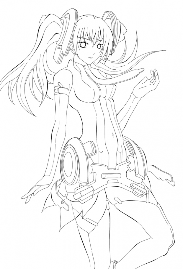 Miku Append lineart