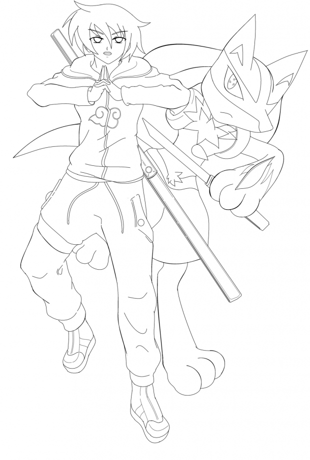 Zuzu Uchiha x lucario lineart finish