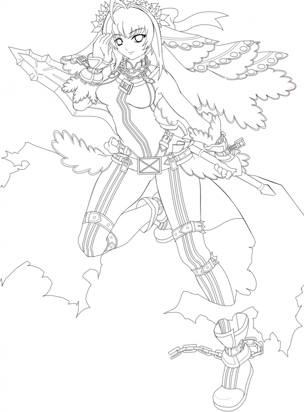 Saber Bride lineart complete