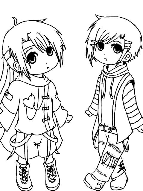 Anime Chibi Lineart