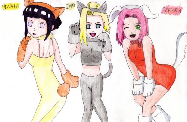 Sakura,Ino & Hinata (colored)