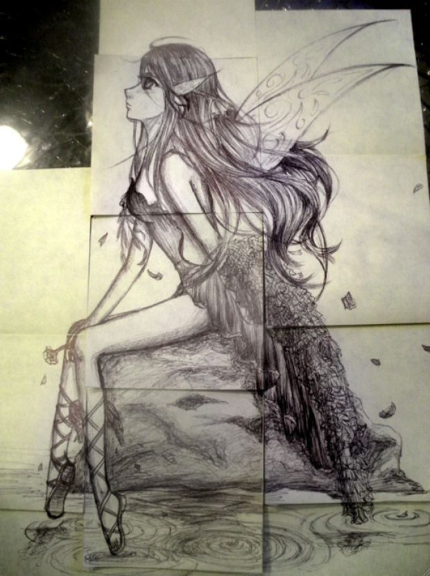 Dripping petals (pen)