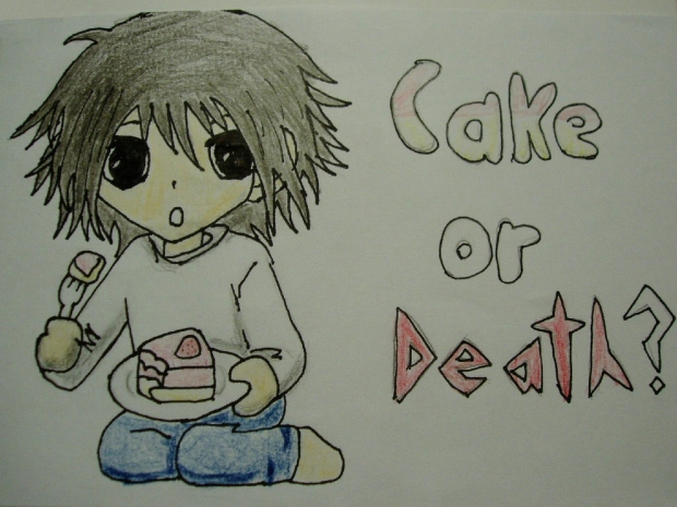 Chibi L with cake