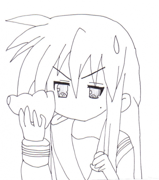 Konata and the chocolate thingy!
