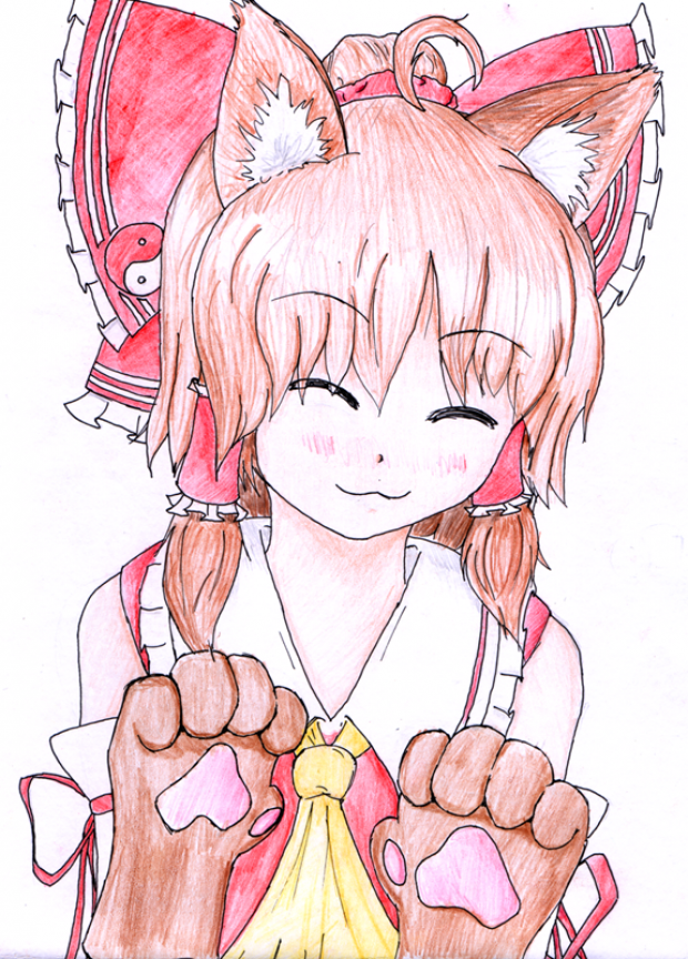Neko Miko Reimu Nyan Nyan <3
