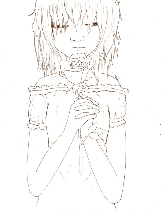 Flower Girl Line Art