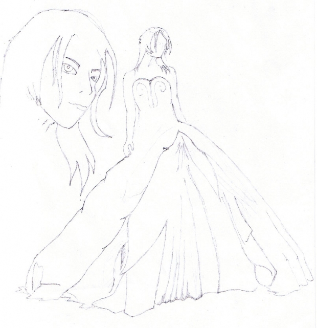 Quick sketch of a woman in a dress