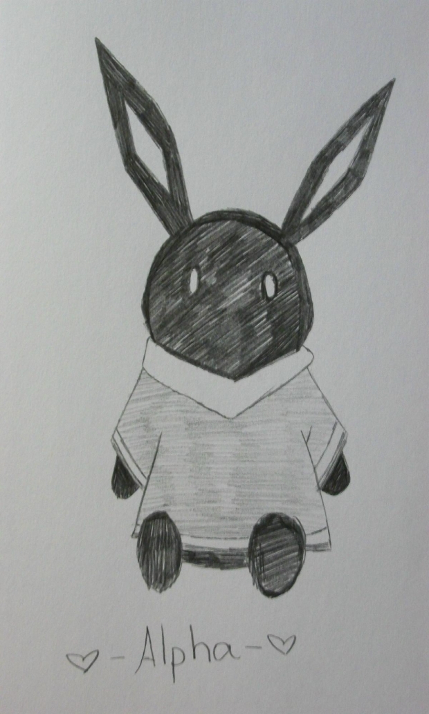 Alpha the talking, moving stuffed bunny