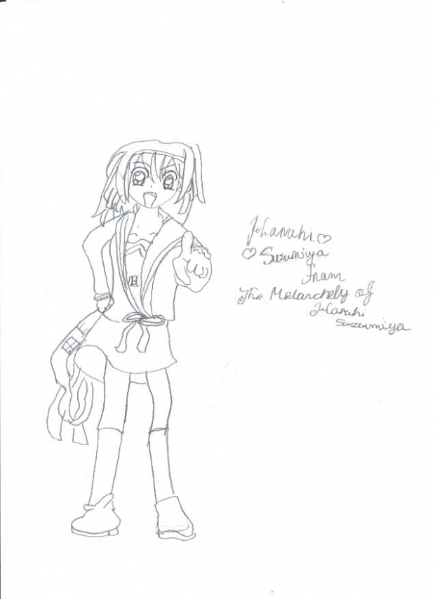 Lineart of Haruhi Suzumiya