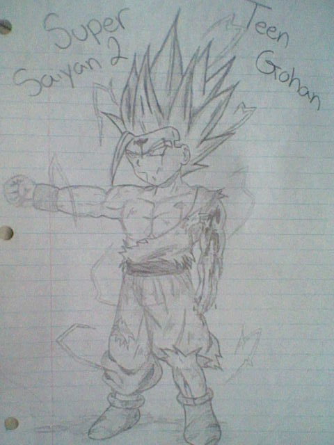 super saiyan 2 teen gohan (battle damaged) 9-11-08 (date drawn)