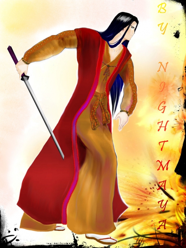 Golden samurai warrior