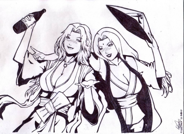 Rangiku and Tsunade drinks together!?