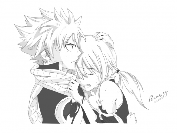 Natsu & Lucy Greyscale
