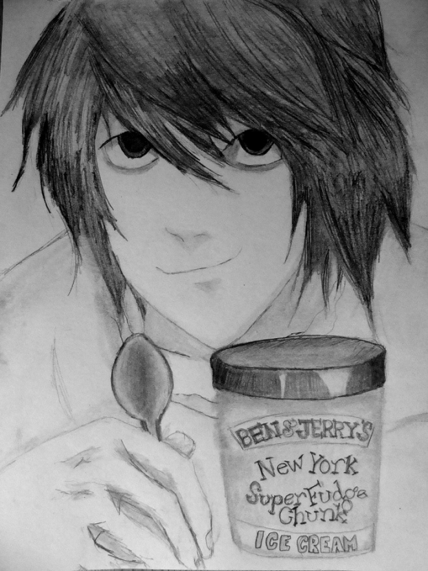 l lawliet and ice cream =D