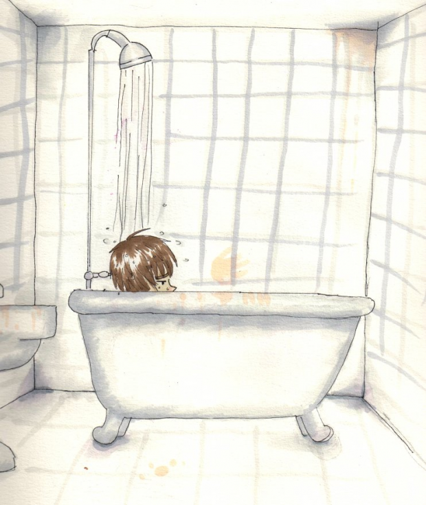In the shower