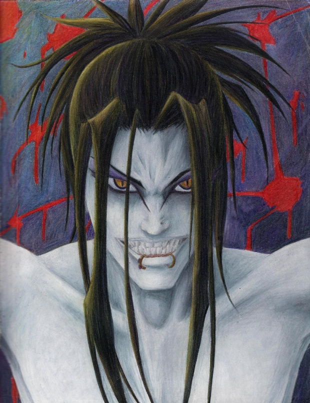colored pencil drawing of orochimaru he's supposed to be a bit younger