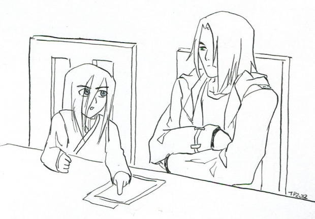 Ryo and Chibi Kyo-Tutor