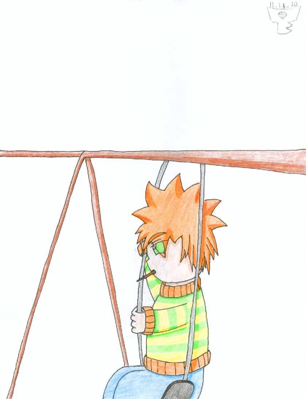 Eatin' Pocky on a Swing