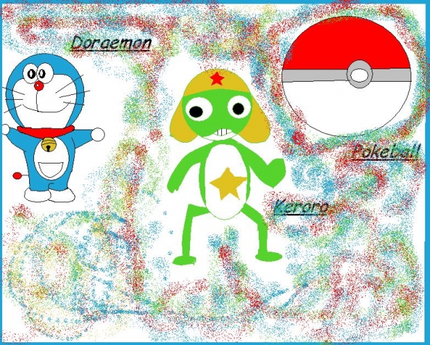 Doraemon,Keroro,and pokeball