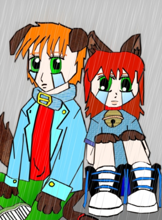 Out in the rain