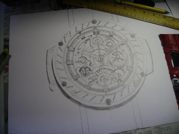 Watch Drawing 3: WIP