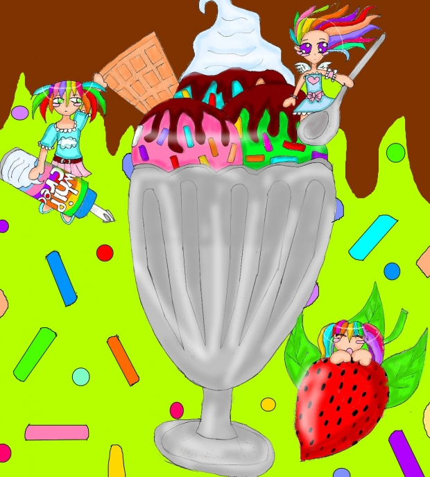 rainbow ice cream chibi's