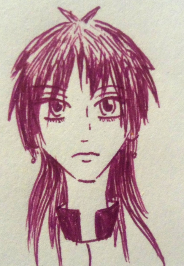 drawn in purple