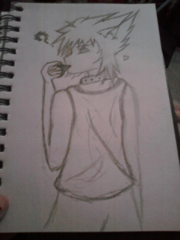 Cute guy eating a fish!