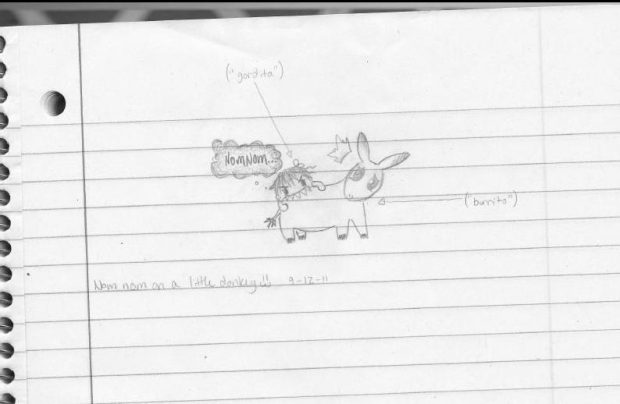 Nom nom on a little donkey=3