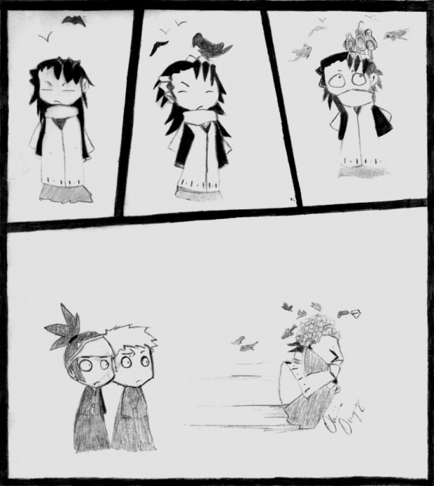 Bleach - Kuchiki-Taichou and Birds