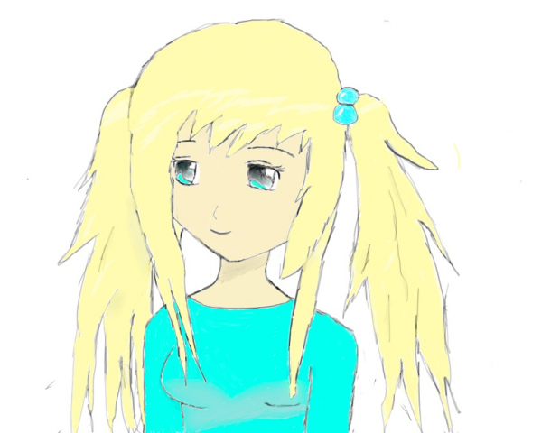Blonde hair, blue eyes~