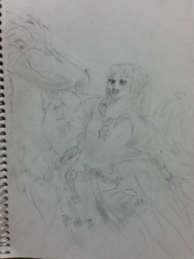 Zelda and Her Loftwing Sketch