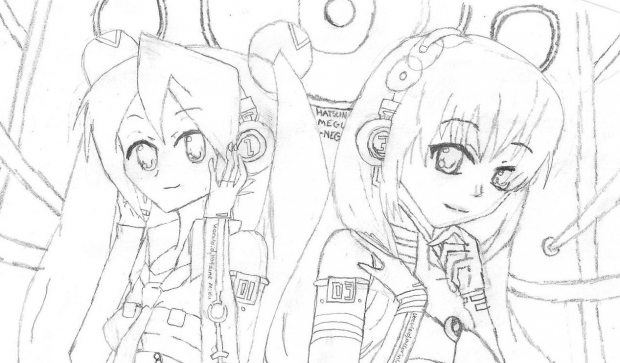 Miku Hatsune And Megurine Luka Simple And Clean