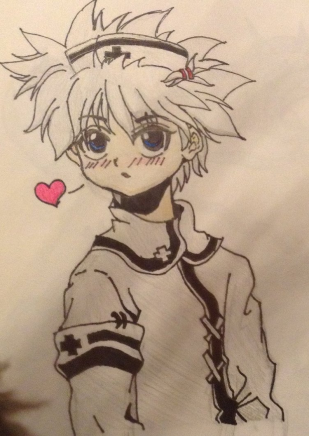 Killua in a nurse outfit!!!