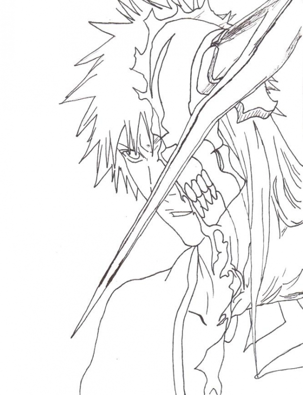 Ichigo Line art by clueless101